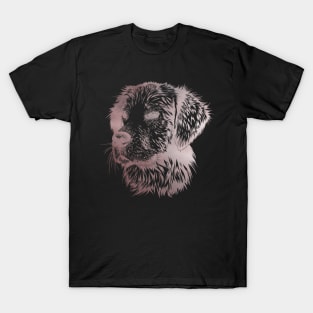 Rose Gold Foil Dog Portrait T-Shirt